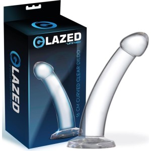 Glazed Curved Dildo Crystal Material 16 cm