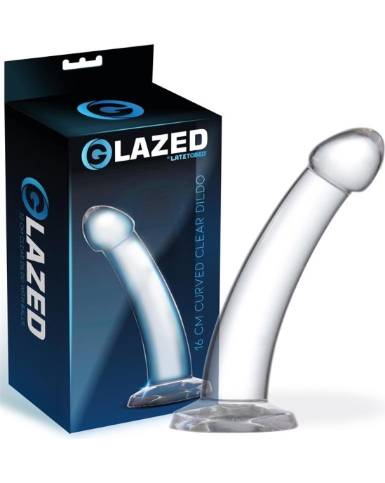 Glazed Curved Dildo Crystal Material 16 cm