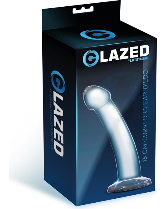 Glazed Curved Dildo Crystal Material 16 cm