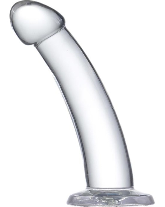 Glazed Curved Dildo Crystal Material 16 cm