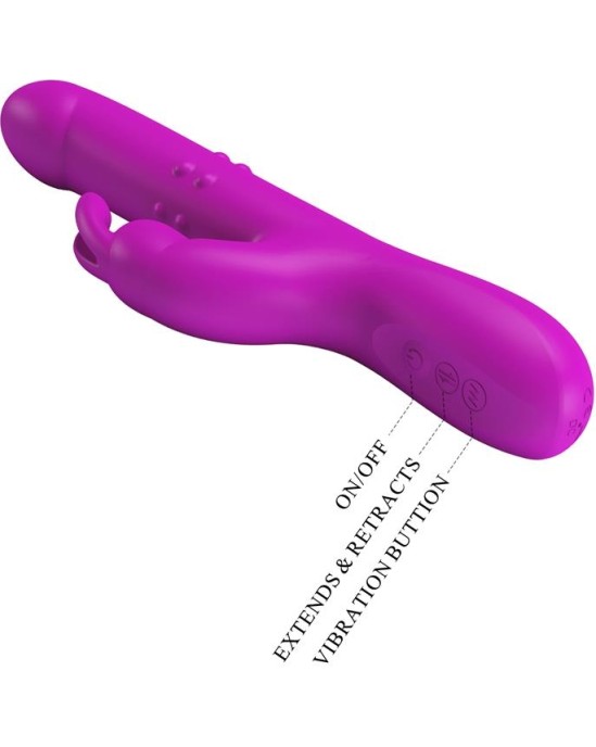 Prettylove Reese Vibe with Internal Beads and Thrusting USB