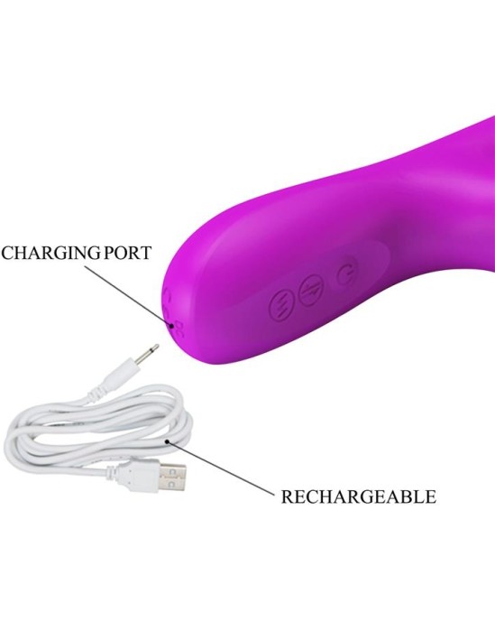 Prettylove Reese Vibe with Internal Beads and Thrusting USB