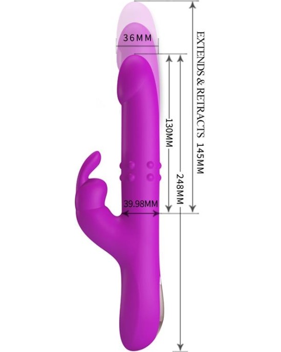 Prettylove Reese Vibe with Internal Beads and Thrusting USB