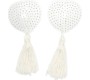 Latetobed Bdsm Line Sequin Nipple Cover with Tassel White