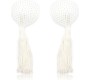 Latetobed Bdsm Line Sequin Nipple Cover with Tassel White