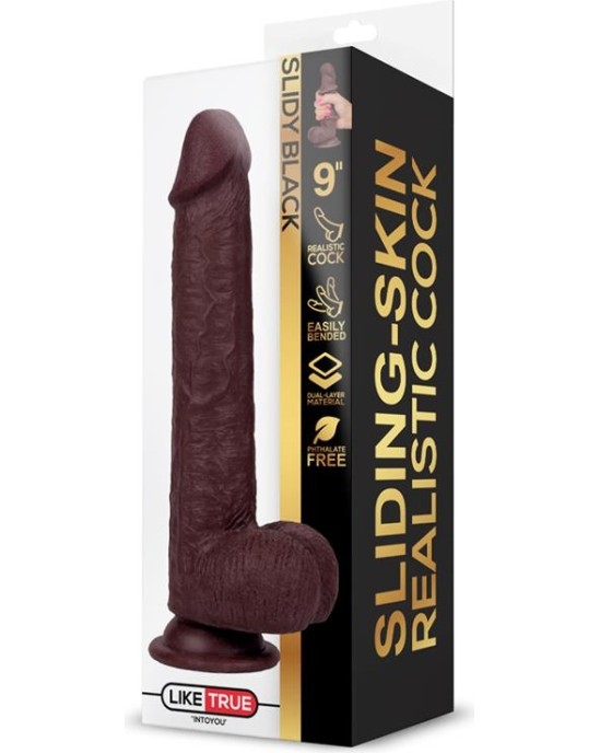 Liketrue Slidy Realistic Dildo Dual Layer Retractable and Adjustable 9