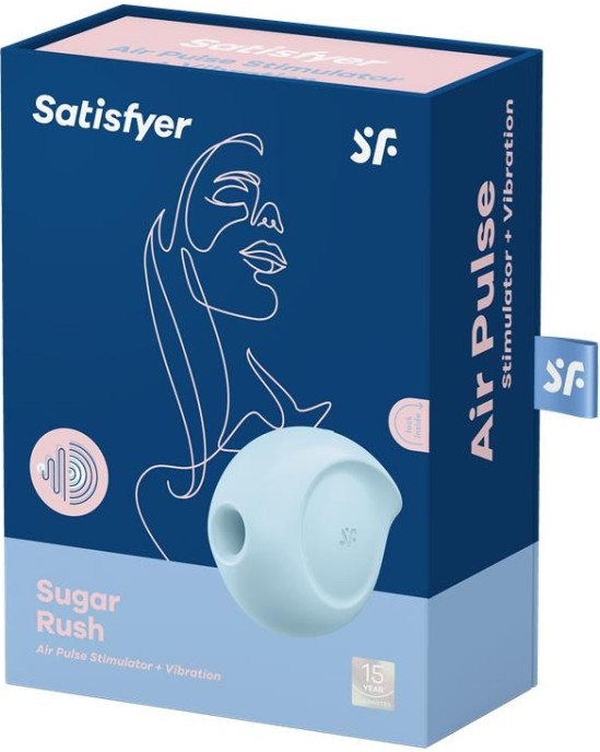 Satisfyer Sugar Rush Clitoris Sucker and Vibe Blue