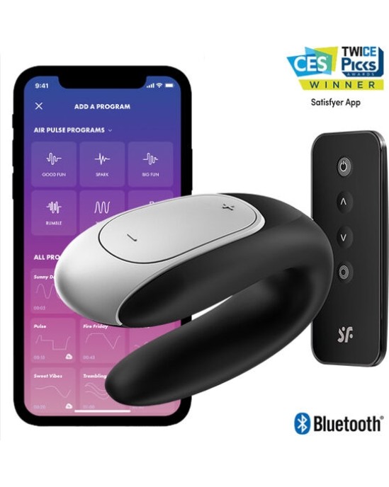 Satisfyer Connect SATISFYER - DOUBLE FUN PARTNER VIBRATOR BLACK