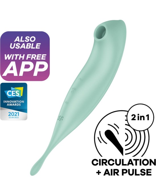 Satisfyer Connect SATISFYER - TWIRLING PRO+ AIR PULSE STIMULATOR & VIBRATOR APP GREEN