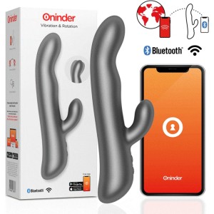 Oninder Vibrators ar klitora stimulātoru melns