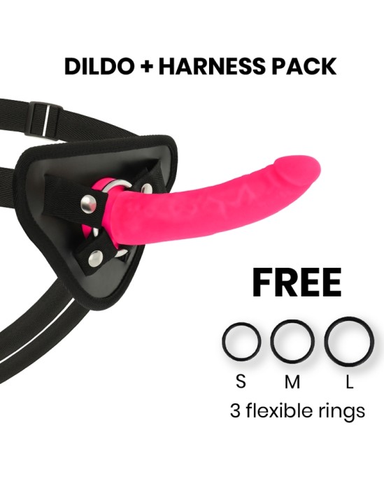 Deltaclub Strap-on biksītes ar silikona Dildo rozā 17 X 3 CM