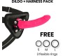 Deltaclub DELTA CLUB - TOYS HARNESS + Dildo rozā SILICONE 17 X 3 CM