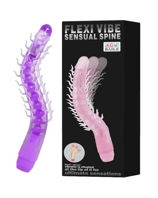 Baile Rotations FLEXI VIBE SENSUAL ПОЗВОНОЧНИК ГИБКИЙ ВИБРАЦИОННЫЙ ФИОЛЕТОВЫЙ 23,5 СМ