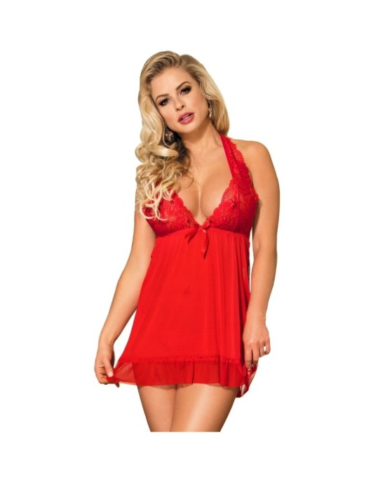 Subblime Babydolls SUBBLIME BABYDOLL - КРАСНЫЕ ЦВЕТОЧНЫЕ МОТИВЫ НА ГРУДИ L/XL