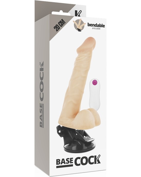 Basecock Reālistisks vibrators ar pulti 20 CM