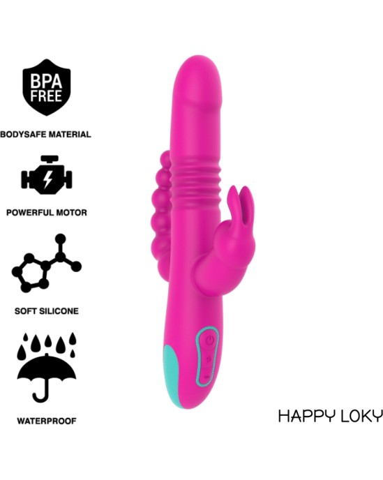 Happy Loky Vibrators ar klitora un anālo stimulāciju saderīgs ar WATCHME tālvadības pulksteņa tehnoloģiju