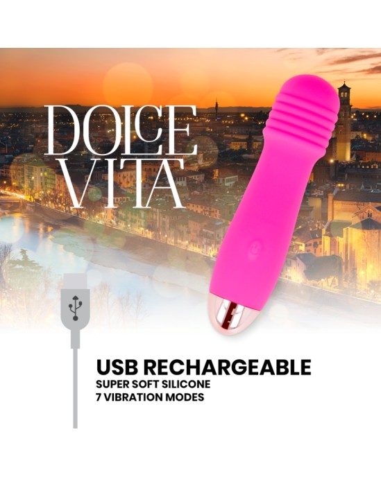 Dolce Vita RECHARGEABLE VIBRATOR THREE rozā 7 SPEEDS