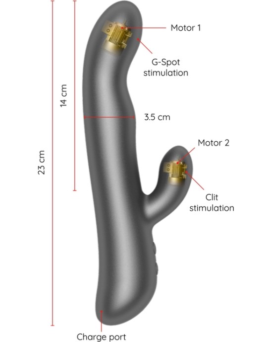 Oninder Vibrators ar klitora stimulātoru melns