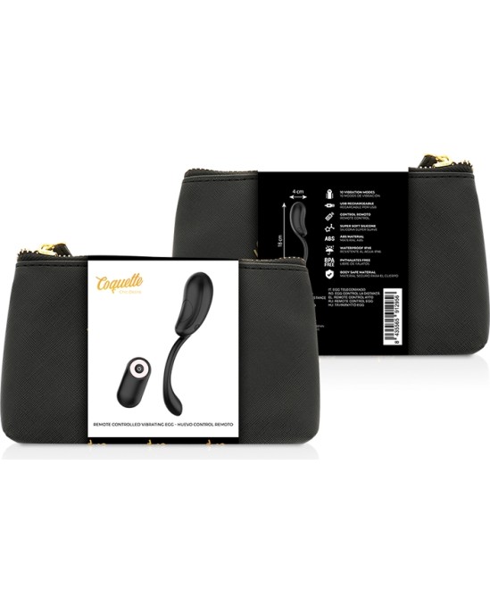 Coquette Toys COQUETTE CHIC DESIRE - VIBRATING EGG REMOTE CONTROL RECHARGEABLE BLACK/ GOLD