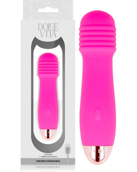 Dolce Vita RECHARGEABLE VIBRATOR THREE rozā 7 SPEEDS