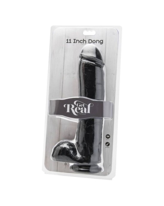 Get Real Dildo 28 CM WITH BALLS BLACK