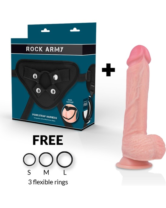 Rock Army Strap-on biksītes ar šķidrā silikona Dildo 21cm