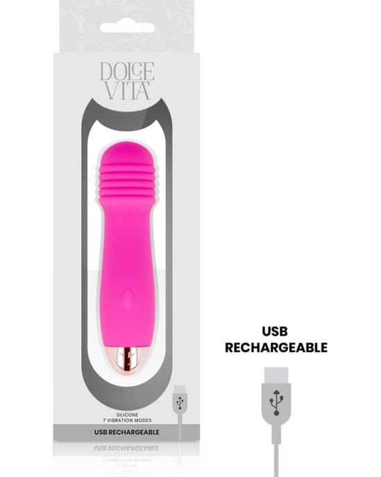 Dolce Vita RECHARGEABLE VIBRATOR THREE rozā 7 SPEEDS