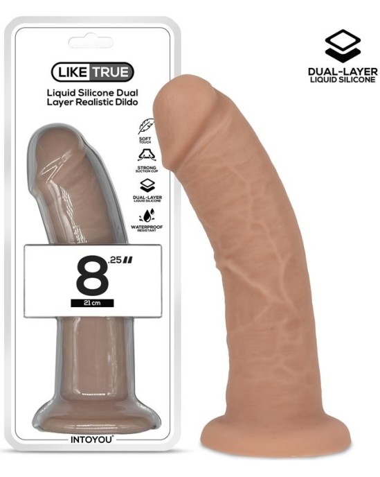 Liketrue Realistic Dildo Liquid Silicone Dual Layer 8.25