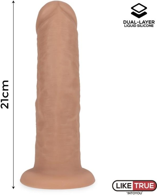 Liketrue Realistic Dildo Liquid Silicone Dual Layer 8.25