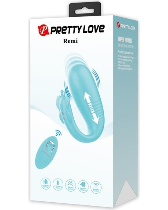 Prettylove Remi Stimulator with Vibration and Thrusting