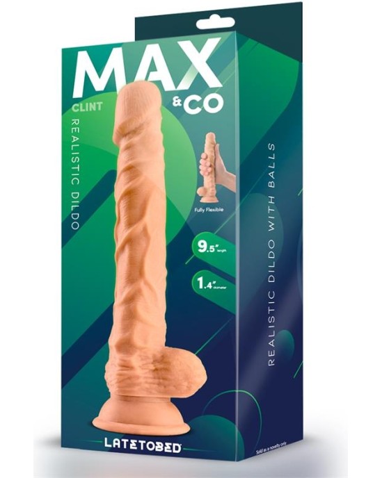 Max & Co Clint Realistic Dildo with Testicles Flesh 9.5