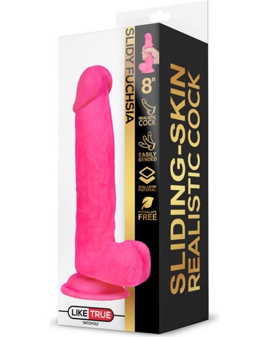 Liketrue Slidy Realistic Dildo Dual Layer Retractable and Adjustable 8
