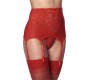 Amorable Wide Garter Belt with Stocking Red