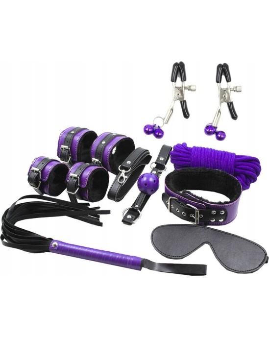 Secretplay 100% Fetish SECRETPLAY - BDSM SET 8PCS PURBLE /BLACK