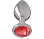 Intense Anal Toys INTENSE - METAL ANAL PLUG WITH RED CRYSTAL SIZE M