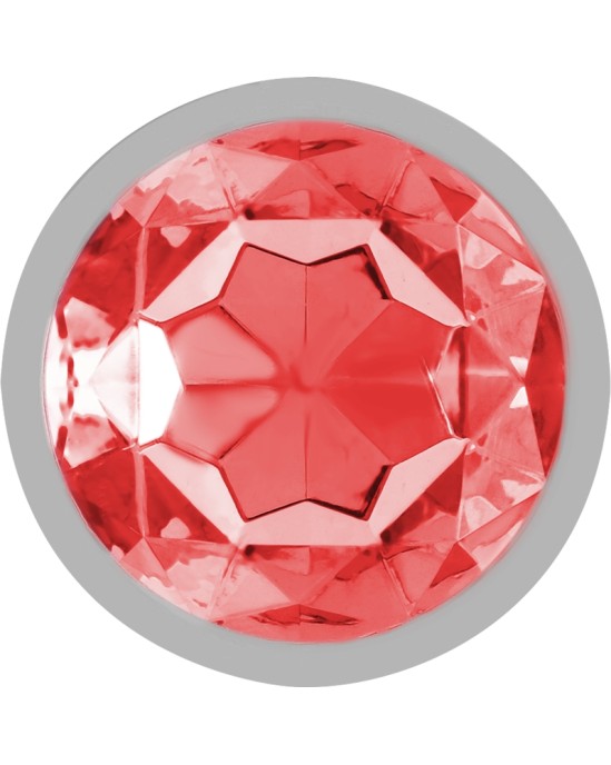 Intense Anal Toys INTENSE - METAL ANAL PLUG WITH RED CRYSTAL SIZE M