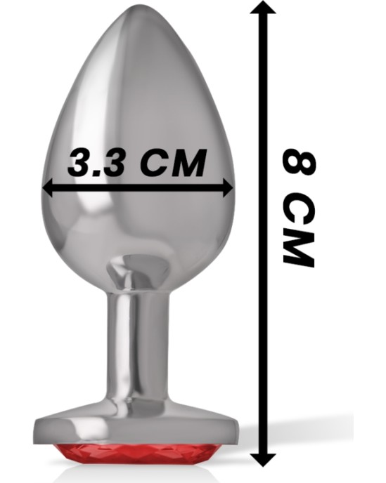 Intense Anal Toys INTENSE - METAL ANAL PLUG WITH RED CRYSTAL SIZE M