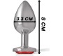 Intense Anal Toys INTENSE - METAL ANAL PLUG WITH RED CRYSTAL SIZE M