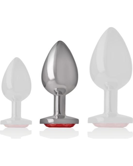 Intense Anal Toys INTENSE - METAL ANAL PLUG WITH RED CRYSTAL SIZE M