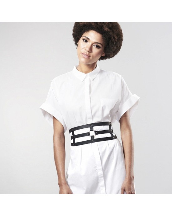 Bijoux Maze BIJOUX - INDISCRETS MAZE BELT WITH STRAP BLACK