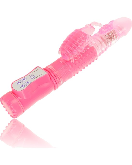 OHMAMA - Rotējošs vibrators ar klitora stimulātoru rozā