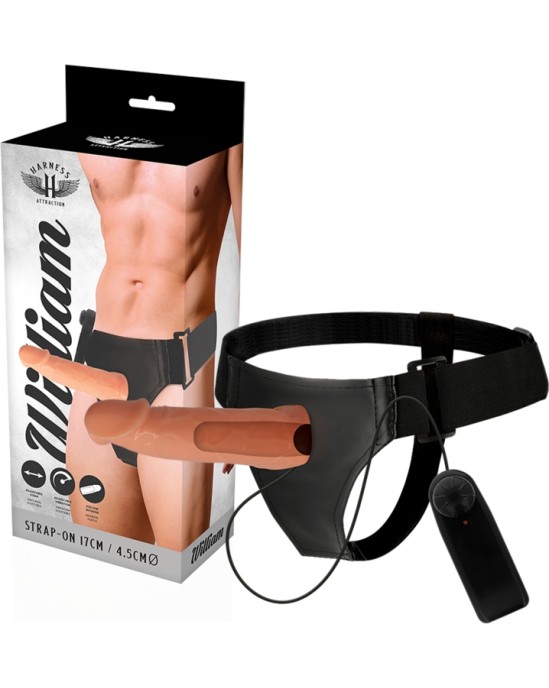 Harness Attraction WILLIAN HOLLOW RNES WITH VIBRATOR 17 X 4.5CM