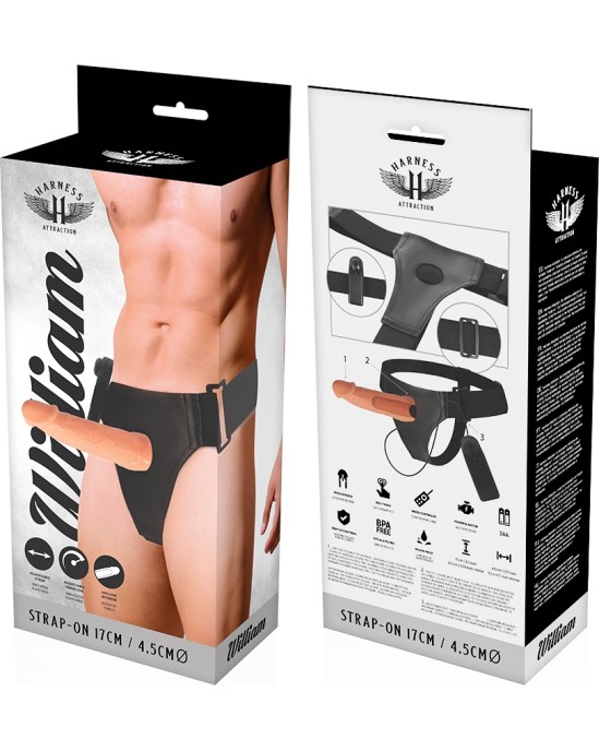 Harness Attraction WILLIAN HOLLOW RNES WITH VIBRATOR 17 X 4.5CM