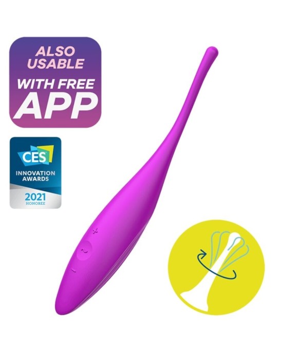 Satisfyer Connect SATISFYER TWIRLING JOY CLIT TIP VIBRATOR - FUCHSIA