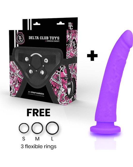 Deltaclub Strap-on biksītes ar silikona Dildo violets 17 X 3 CM