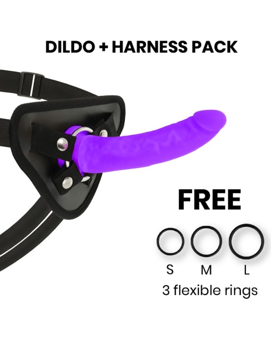 Deltaclub DELTA CLUB - TOYS HARNESS + Dildo violets SILICONE 17 X 3 CM