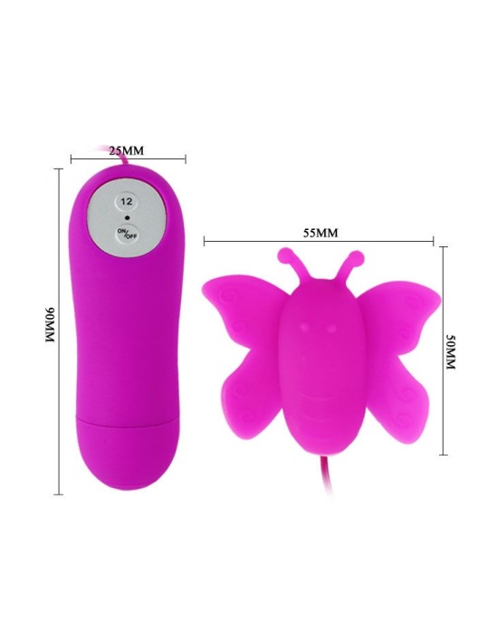 Baile Stimulating BAILE- CLIT STIMULATOR TORIS BUTTERFLY LOVE EGGS 12 SPEEDS LILAC REMOTE CONTROL