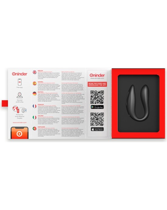 Oninder LISBOA G-SPOT & CLITORAL STIMULATOR melns - FREE APP