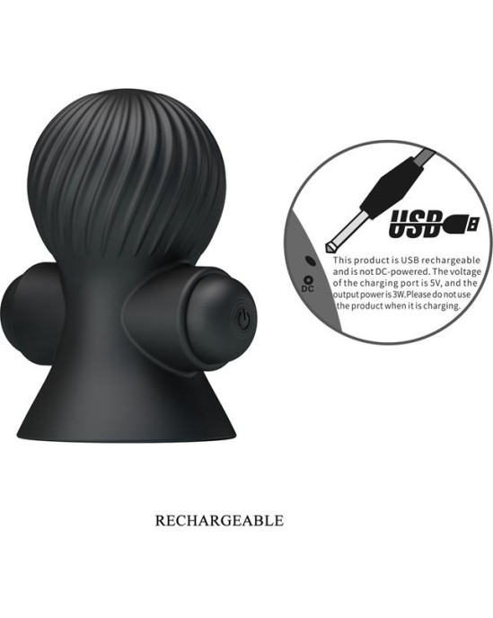 Prettylove Nipple Sucker with Vibration Black