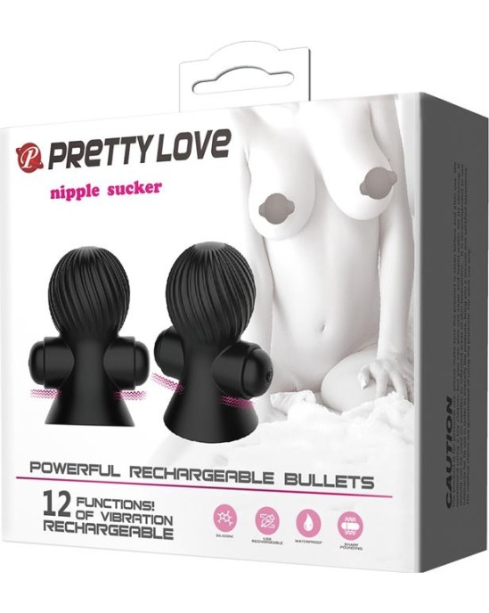 Prettylove Nipple Sucker with Vibration Black